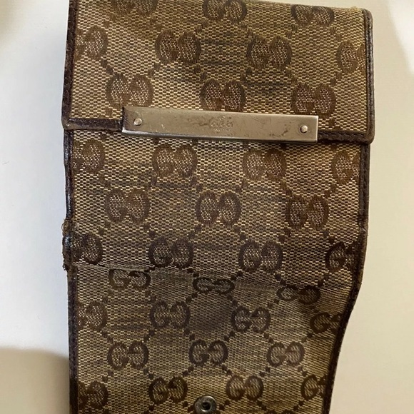 Authentic Gucci Wallet Brown Canvas and Leather - Picture 7 of 8